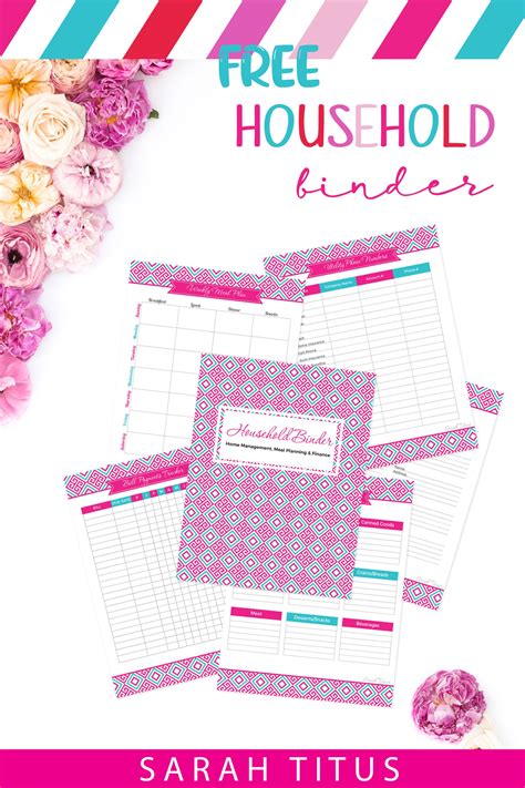 household notebook printables printable templates