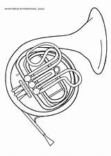 Horn Malvorlage Trompa Dibujo Tromba Cor Chasse Corps Coloriage Educima Kleurplaat sketch template