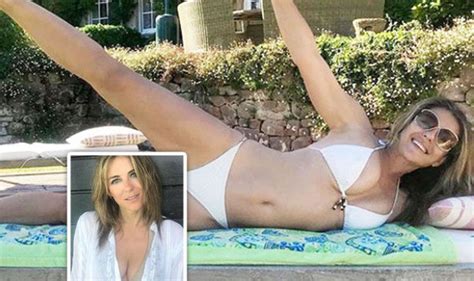 liz hurley instagram actress almost reveals all in bikini