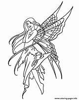 Fairy Coloring Cartoon Wings Pages Flying Printable Print Prints sketch template