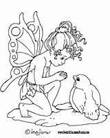 Coloring Fairy Fairies Fee Ausmalen Feen Mushrooms Malvorlagen Ausmalbild Aves Hadas Fata Uccello Malbuch Gemerkt Azausmalbilder Indusladies sketch template