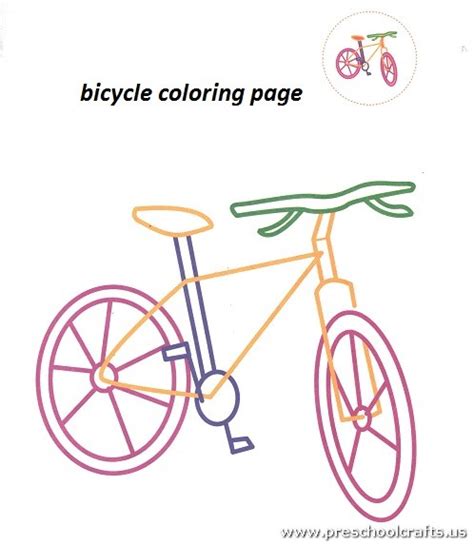 bicycle coloring pages  preschool preschool crafts