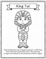 Coloring Tut King Egypt Biography Pages Poster Craft Egyptian Mini History Bulletin Kindergarten Subject Ancient sketch template