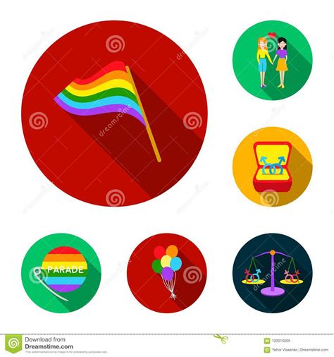 gay and lesbian flat icons in set collection for design sexual minority