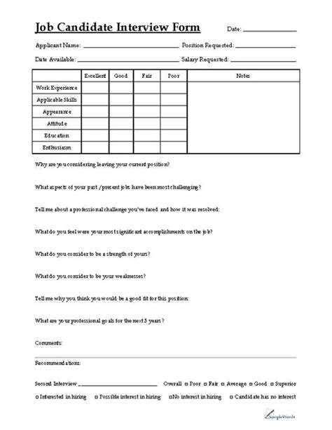 images  printable interview forms sample interview