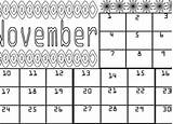 Pages Coloring November Calendar Preschoolers sketch template