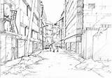 Alley Drawing Sketch Diagon sketch template