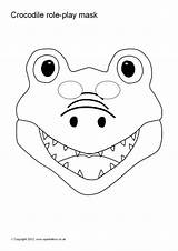 Crocodile Masks Mask Printable Template Sparklebox Kids Animal Role Play Coloring Related Items Alligator Colouring Choose Board sketch template