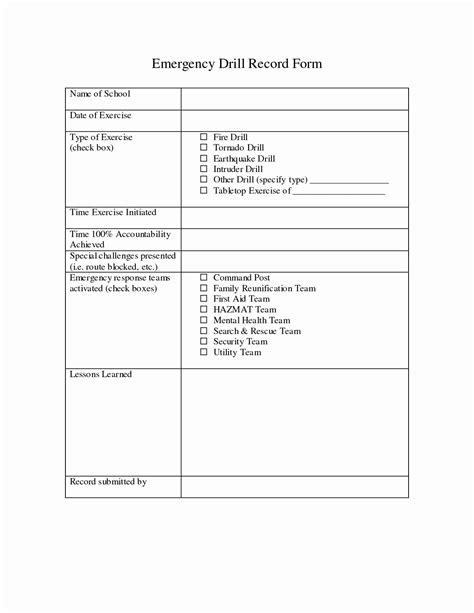 fire drill report template luxury    emergency response drill