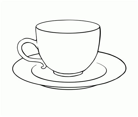 tea cup colouring page clipart    clip art resource