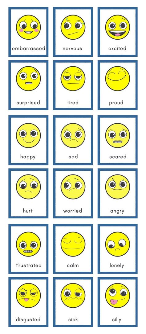 emotions cards printable  printable word searches