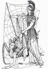 Arachne Greek Athena Mythology Spider Mythologie Myths Olivia Coolidge Illustration Und Ovid Vintage Griechische Metamorphoses Sandoz Edouard Minerva 1949 Goddess sketch template