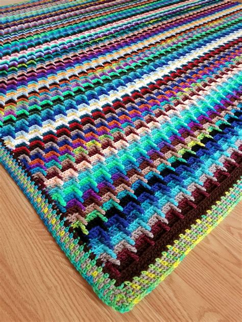 scrap yarn stash buster blanket  crochet pattern crochet instinct