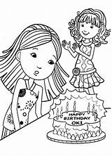 Coloring Groovy Pages Blow Birthday Candles Girl Cake Comments Coloringhome sketch template