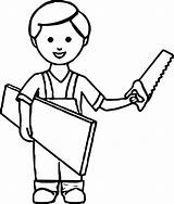 Carpenter Coloring Pages Boy Wecoloringpage Getdrawings sketch template