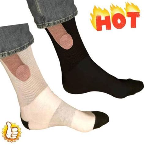Show Off Penis Socks For Mens Novelty Joke Funny Prank Printing Ebay