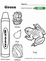 Coloring Green Color Pages Objects Clipart Library Print Popular sketch template