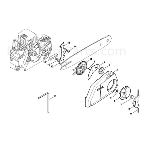 stihl ms  chainsaw ms parts diagram quick tensioner parts