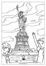 Liberty Statue Pages Kindergarten Coloring Getcolorings Colouring sketch template