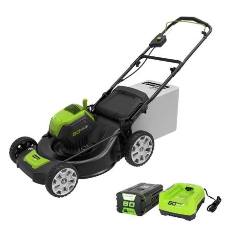 greenworks cordless electric push lawn mowers  lowescom