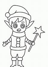 Coloring Elves Christmas Pages Comments Library sketch template
