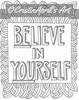 Coloring Believe Printable Adult Pages Yourself Book Etsy Colouring Things sketch template