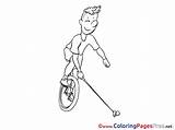 Unicycle Coloring Pages Printable Template sketch template