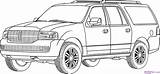 Lincoln Navigator Draw Step Suv Drawing sketch template