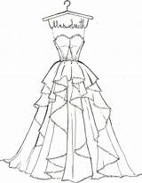 Coloring Dress Pages Dresses Color Fashion Kids Print Sketch Wedding Draw Barbie Drawings Cute Sketches sketch template