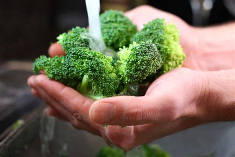 wash  clean broccoli chowtray