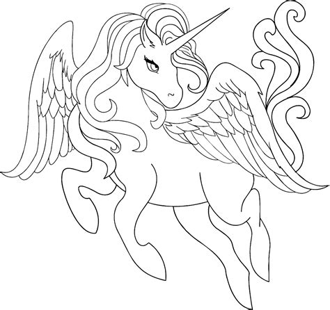 beautiful flying unicorn coloring pages