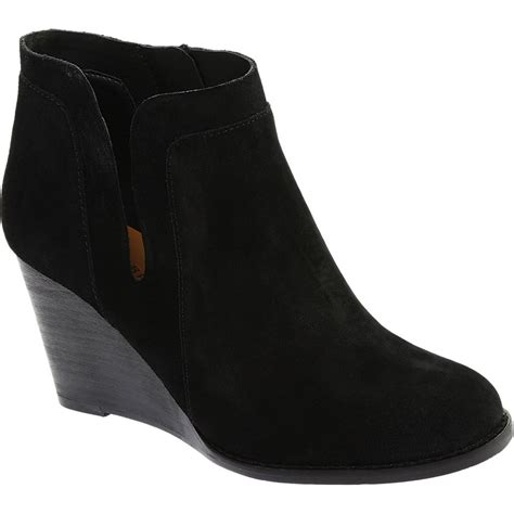 Lucky Brand Womens Lucky Brand Yabba Wedge Bootie Black Black Oiled