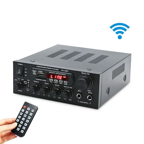 wireless bluetooth power amplifier system dual channel sound audio stereo receiver