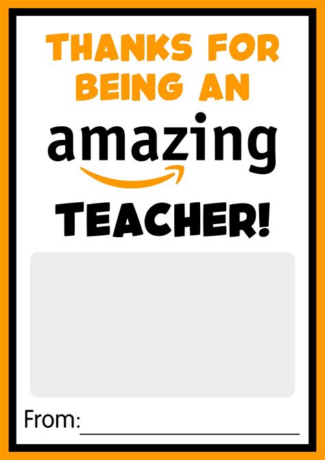 amazon gift card printable  teacher