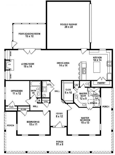 bedroom  bath southern style house plan  wrap  porch house plans floor