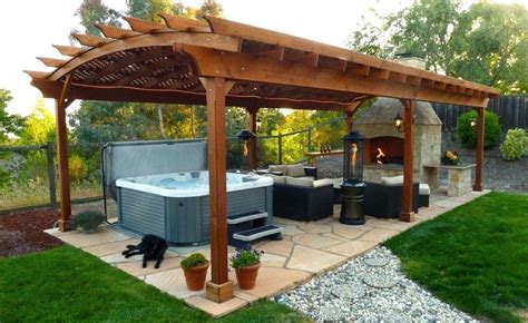Attached Home Patio Backyard Pergola Plans To House And