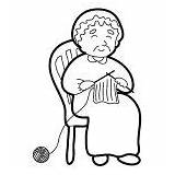 Knitting Grandmother Coloring Pages sketch template