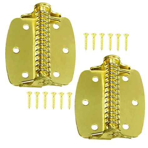 national hardware   surface mount cabinet spring hinges   bright brass  steel