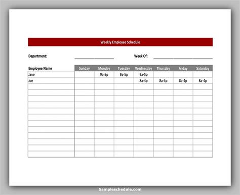 daily schedule template word excel  templates ariaatrcom