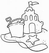 Coloring Bucket Sand Pages Comments Castle sketch template
