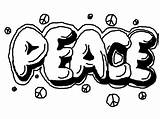 Graffiti Coloring Pages Peace Adults Teens Kids sketch template