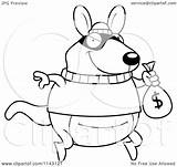 Robbing Kangaroo Bank Clipart Cartoon Outlined Coloring Vector Cory Thoman Royalty sketch template