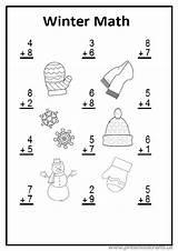 Math Kindergarten Preschool Worksheet Winter Printable sketch template