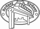 Australia Sidney Emblem Monorail Coloring sketch template