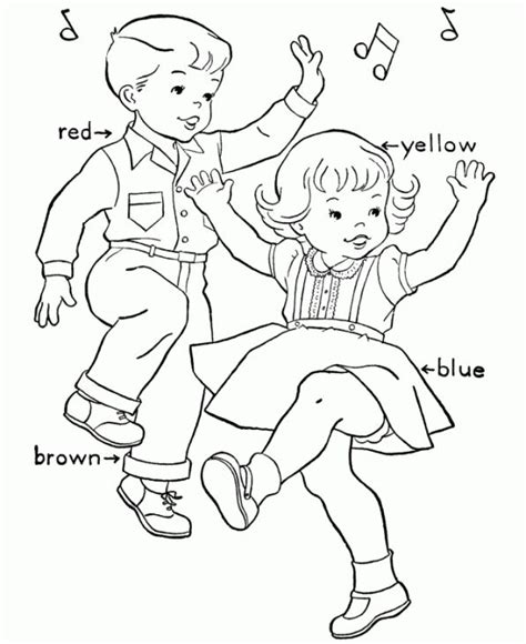 children boy  girl dancing coloring page letscoloritcom dance
