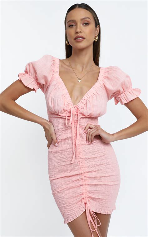 Elaine Dress In Pink Showpo Eu