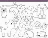 Woodland Coloring Animals Pages Baby Animal Patterns Creatures Felt Template Cute Templates Theme Christmas Nursery Visit Quilt sketch template