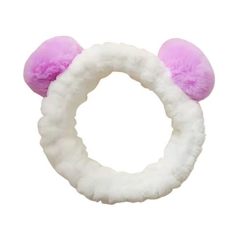 pom pom spa day headband purple medusas makeup