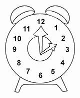 Clock Coloring Outline Pages Time Color Print sketch template