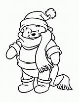 Pooh Coloring Pages Winnie Winter Printable Clothes Color Quotes Fashion sketch template